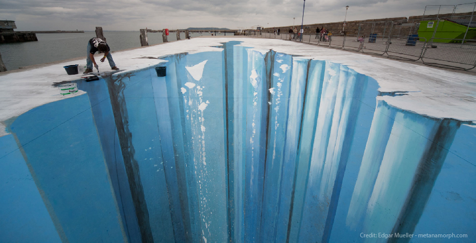 Wellesley students presented at a recent philosophy conference on street art The Crevasse by Edgar Müller