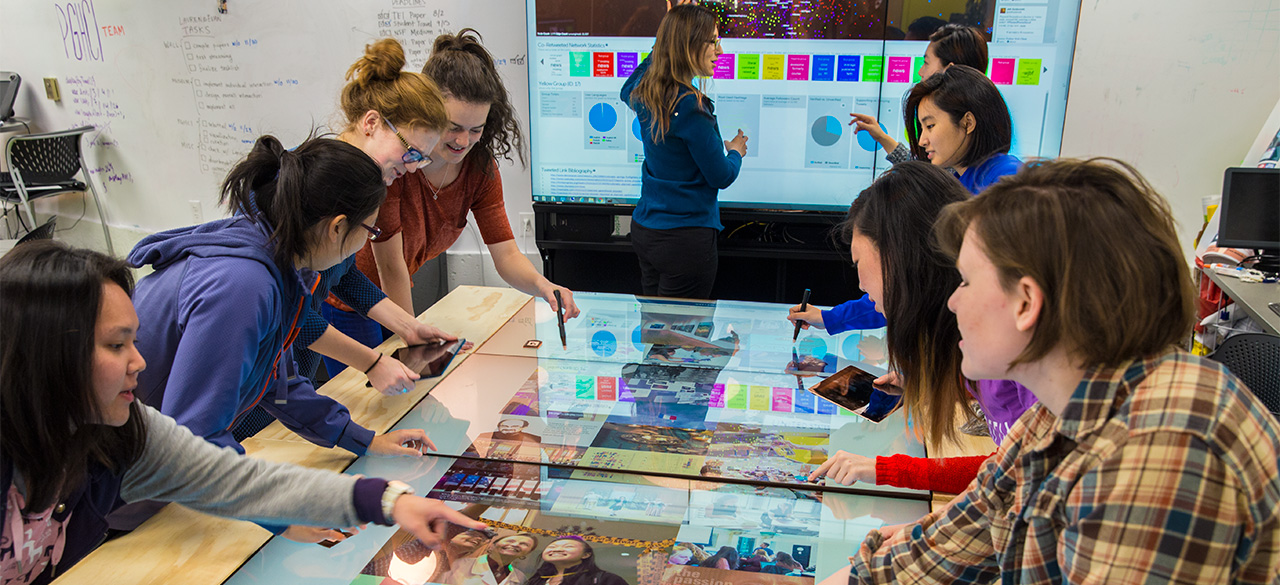 Wellesley HCI Lab Receives State-of-the-Art MultiTaction Displays Students use MultiTaction display in Wellesley's Human Computer Interaction Lab