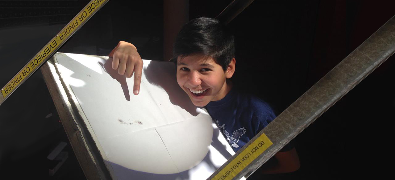 A Great Week for Astronomy Anicia Arredondo points to larger than average subspots observed through College telescopes this week