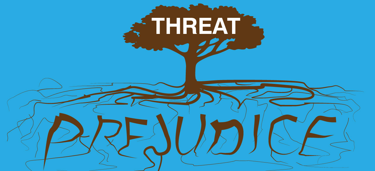 Professor’s Research Has ‘Profound Implications’ for Understanding Prejudice An illustration of a tree reading "threat" with "prejudice" spelled by the roots