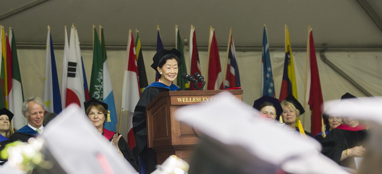 Commencement Day 2016 Lulu Chow Wang '66 addresses the Wellesley College Class of 2016.