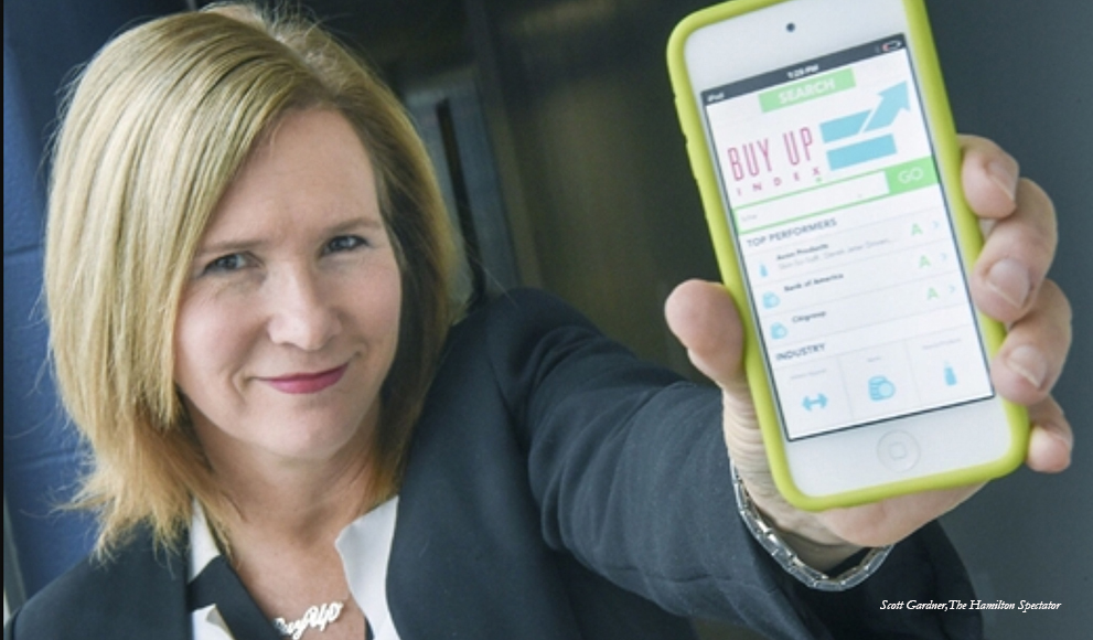 App Helps Consumers Shop for Equality Amy-Willard Cross '82, founder of the BUY UP index
