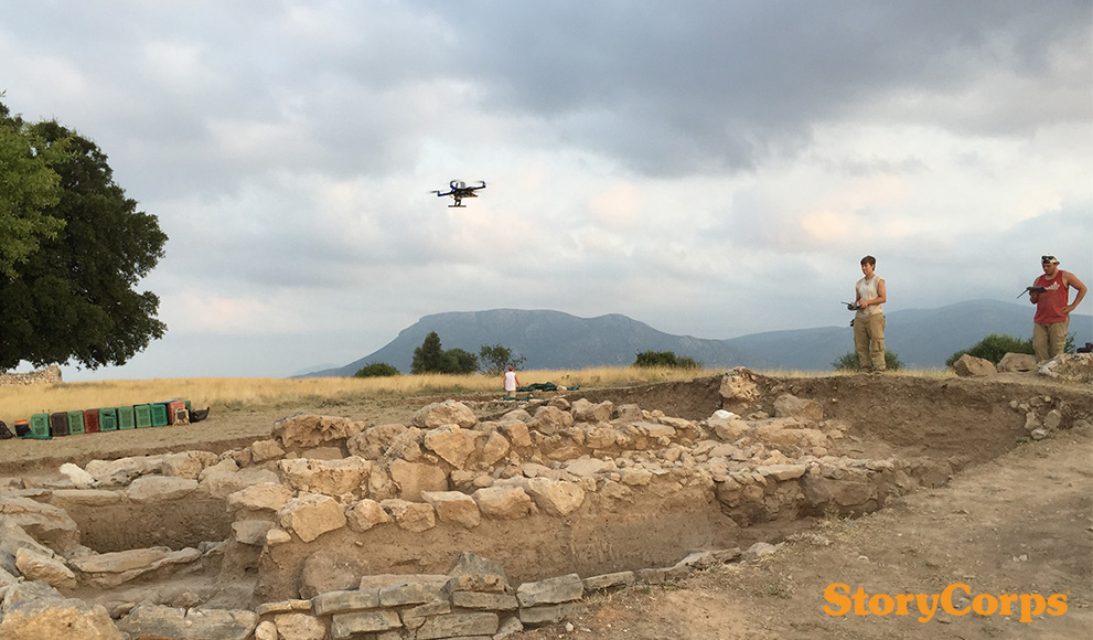 StoryCorps: Professor Bryan Burns and Kaylie Cox '18 Professor Bryan Burns and Kaylie Cox '18 fly a drone in Greece