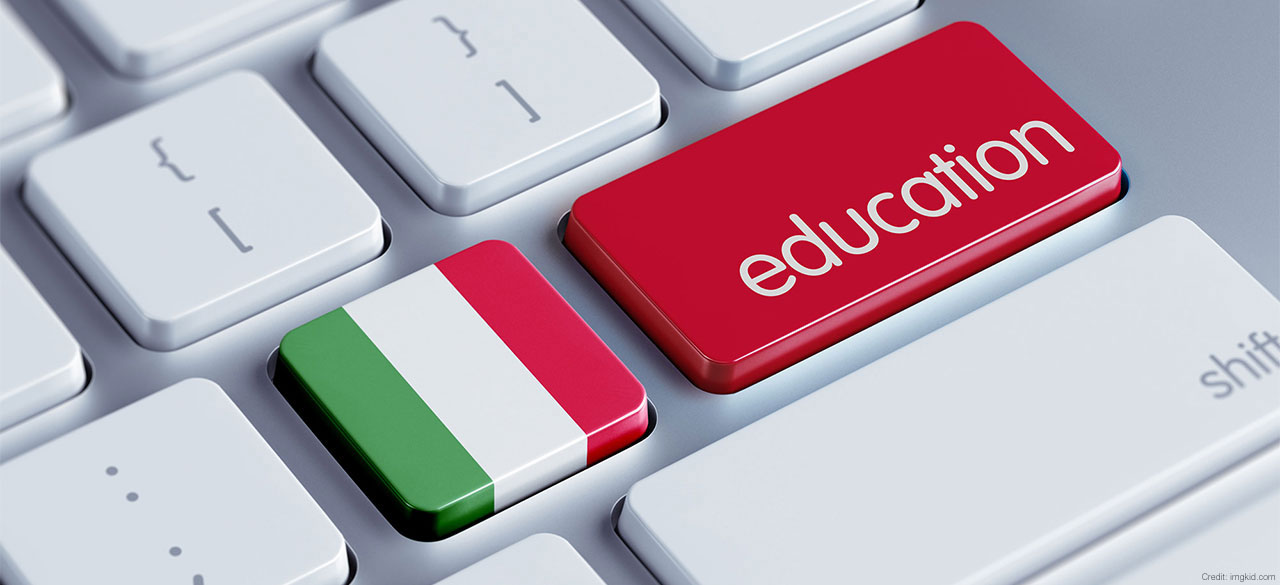 WellesleyX Offers First Ever Italian Language MOOCs A keyboard with one key that looks like an Italian flag and another that says education