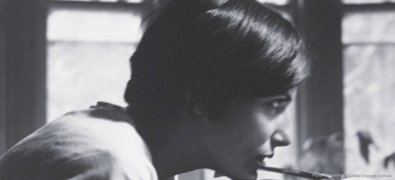 Rosalind Krauss ’62 To Receive Lifetime Achievement Award for Writing on Art Rosalind Epstein Krauss '62, shown here writing her Ph.D. thesis in 1969, will receive the 2016 College Art Association's Distinguished Lifetime Achievement Award for Writing on Art.