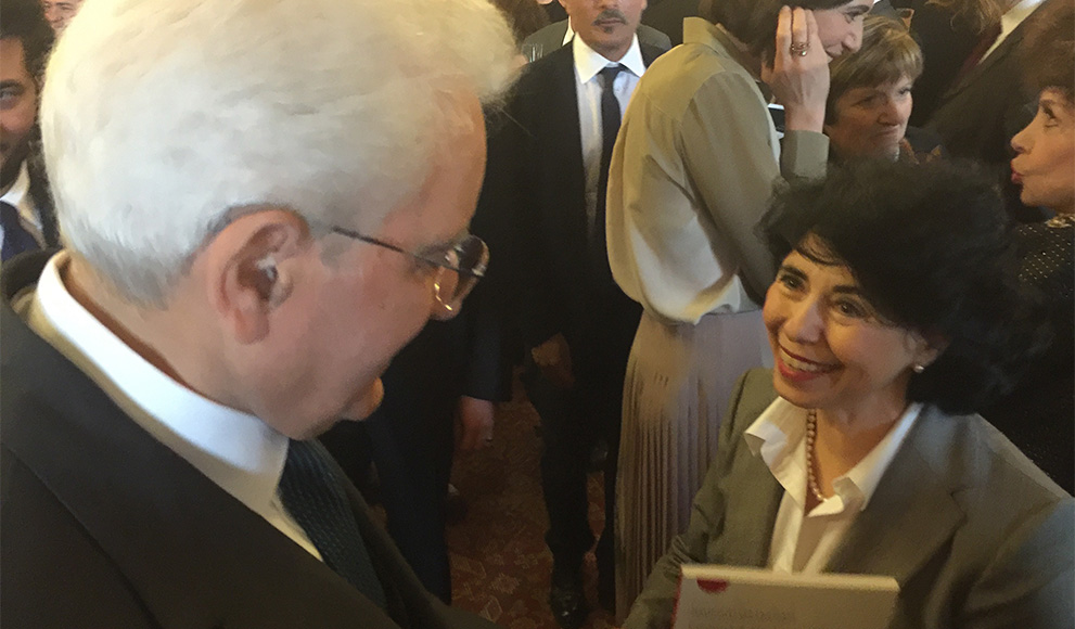 Professor Celebrated at Italy’s ‘Oscars’ for Work on Film Journal Senior Lecturer Flavia Laviosa is congratulated by Italian President Sergio Mattarella