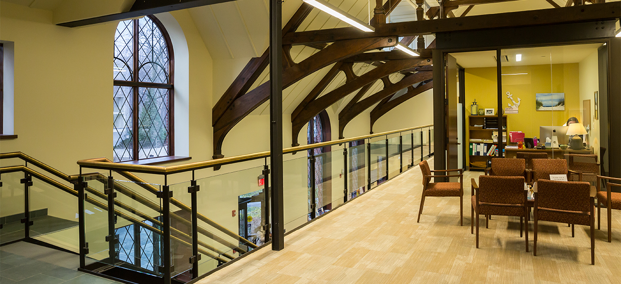Schneider Center Wins Design Award From Boston Society of Architects Interior image of Wellesley's Schneider Center