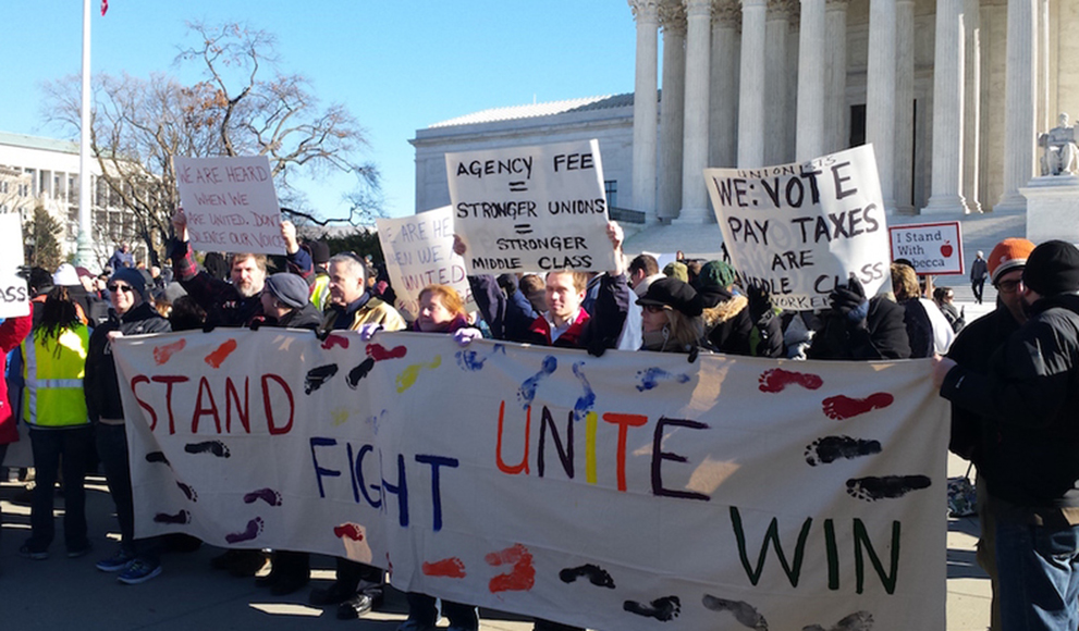 Wellesley Lecturer Weighs In On Landmark Supreme Court Case Protesters rally outside the Supreme Court as the court heard arguments in Friedrichs v. California Teachers Association