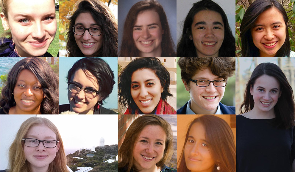 Award-Winning Recent Graduates Will Study, Research, and Teach Around the World Faces of thirteen award-winning recent graduates