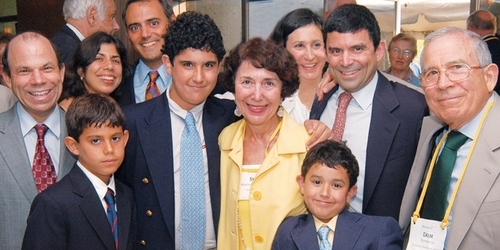 Suzy surrounded by her family at her 50th reunion.