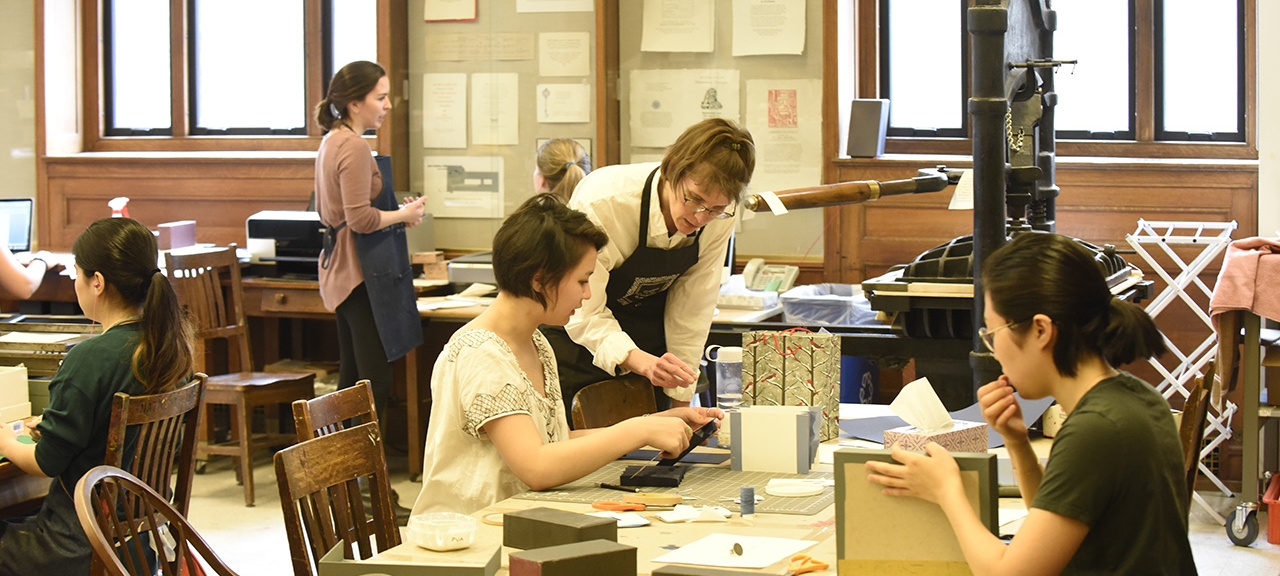 Book Arts class at Wellesley