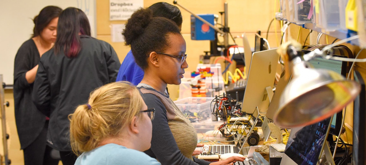 students work on their engineering skills
