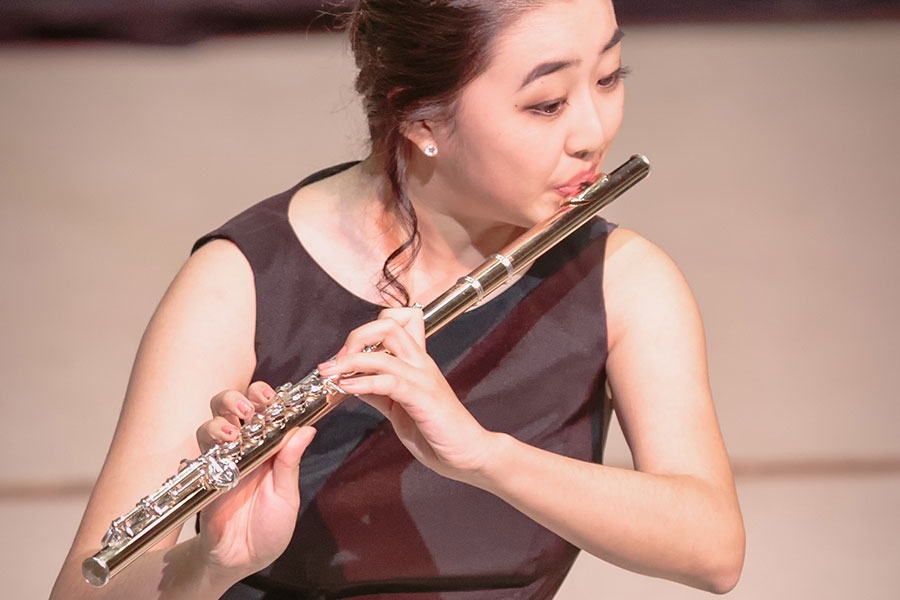 Image of student playing flute