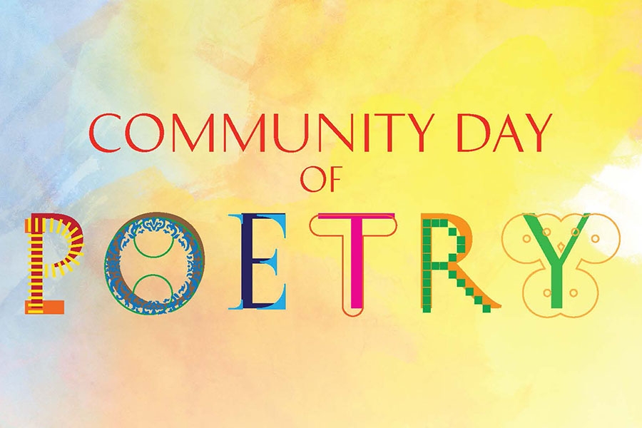Text that says "Community day of poetry"