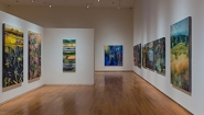 Bunny Harvey: Four Decades Works of art by Wellesley Professor Bunny Harvey hang in a gallery