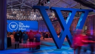 Wellesley Celebrates Campaign Launch With Weekend of Events An interior photo of the Wellesley fieldhouse decorated for the launch of the Campaign for Wellesley