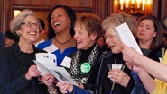 Alumnae together at the 125th anniversary of the Chicago Wellesley Club on April 2, 2016