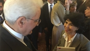 Professor Celebrated at Italy’s ‘Oscars’ for Work on Film Journal Senior Lecturer Flavia Laviosa is congratulated by Italian President Sergio Mattarella