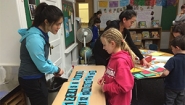 Wellesley Students Inspire Elementary School Kids With Hands-On Math Elizabeth Hau ‘16, left, and a student at John D. Hardy Elementary School