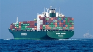 A large ship in the ocean, used to illustrate an op-ed by a Wellesley professor on the dangers of shipping loopholes. 