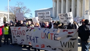 Wellesley Lecturer Weighs In On Landmark Supreme Court Case Protesters rally outside the Supreme Court as the court heard arguments in Friedrichs v. California Teachers Association