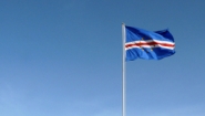 cape verde flag against blue sky