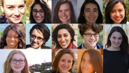 Award-Winning Recent Graduates Will Study, Research, and Teach Around the World Faces of thirteen award-winning recent graduates