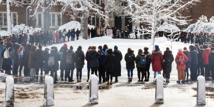 Wellesley Community Gathers to Honor Victims of Parkland, Fla., High School Tragedy Students faculty and staff gathers to honor victims of Parkland, Fla., High School tragedy.