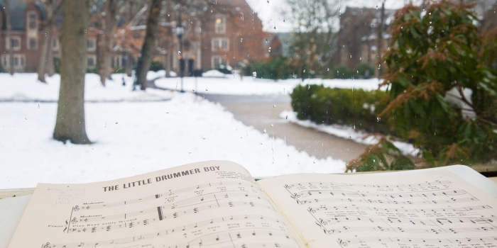Wellesley Faculty Experts Provide Historical Context for Christmas Carols for WGBH, U.S. Postal Service Little Drummer Boy sheet music