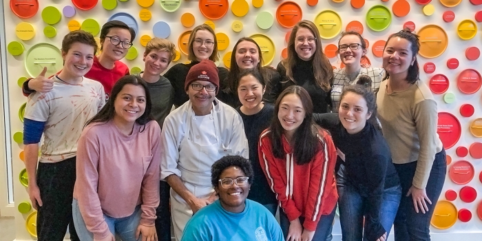 Students Work with Nonprofits Focusing on Food Insecurity, Domestic Violence during Wintersession Alternative Breaks a group of students stand smiling together