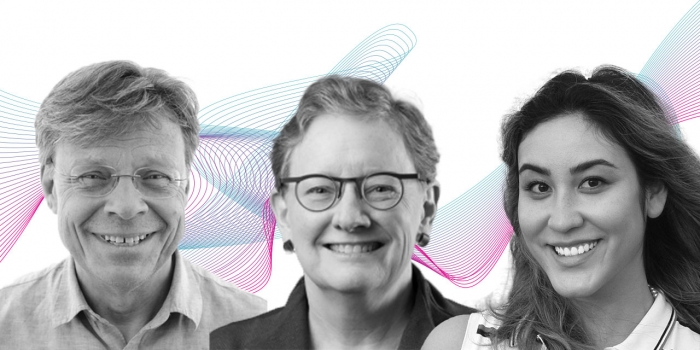 “Engineering Rules” that Shape the World’s Economy? We’re Listening. Headshots of three people. Two women and one man.