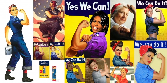 Wellesley Professors Reflect on the Message of Rosie the Riveter The original Rosie the Riveter and modern day takes on the iconic pose.