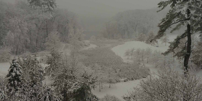 On the First Official Day of Spring, Winter’s Grip Hangs on Alumnae Valley under a blanket of snow in 2016.