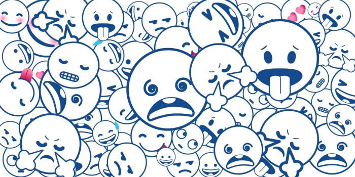 Wellesley Psychology Professor Researches Irritability in Children Dozens of emoji faces depicting fear, disgust, happiness, sadness, frustration.