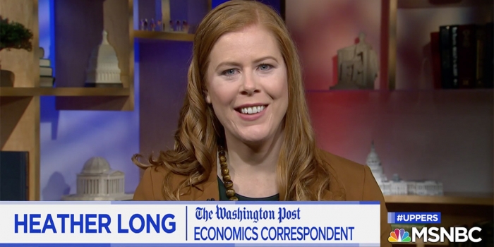 “Washington Post” Economics Correspondent Heather Long ’04 Says Her Liberal Arts Degree Prepared Her to Take Leaps A woman speaks to a camera.