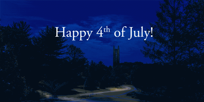 Wellesley Celebrates “America the Beautiful” and Sisterhood Animated fireworks over Galen Stone Tower