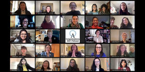 Albright Institute Wintersession Examines How to Strengthen Global Institutions in a Time of Turmoil collage of zoom view of albright fellows