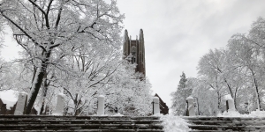Wellesley College Closed Tuesday, March 13 Due to Snowstorm The Wellesley tower in the snow.