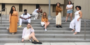 Wellesley Out Loud Places Fourth in National Slam Poetry Competition The Wellesley Out Loud team poses on a stairwell.
