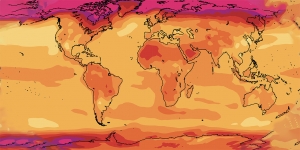 Trends to Watch in the Next Decade, Part 2: Families and Climate Change A heat map of the world with temperature markers.