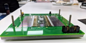 Catherine Nicoloff DS ’19 Awarded the 2018 Barry Goldwater Scholarship for Physics Research A module reception station for a particle physics detector with its protective case removed.