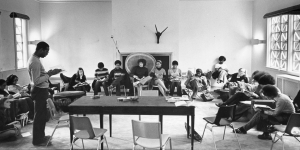 Wellesley Celebrates Black History Month with a Variety of Events Students study in a space in Harambee House.