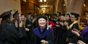 Commencement Day 2017 Hillary Rodham Clinton '69 processess by the Class of 2017