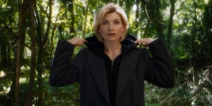 Wellesley Women’s and Gender Studies Professor Says New “Doctor Who” Breaks Important New Ground Jodie Whittaker in film still, trailer for Dr. Who, season 11