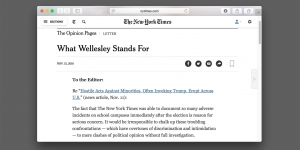 The New York Times Publishes President Johnson's “What Wellesley Stands For” New York Times letter to the editor