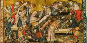 Three Wellesley Professors Teach Students to View the Pandemic Through a Historical Lens pandemic art "Citizens of Tournai bury their plague dead"