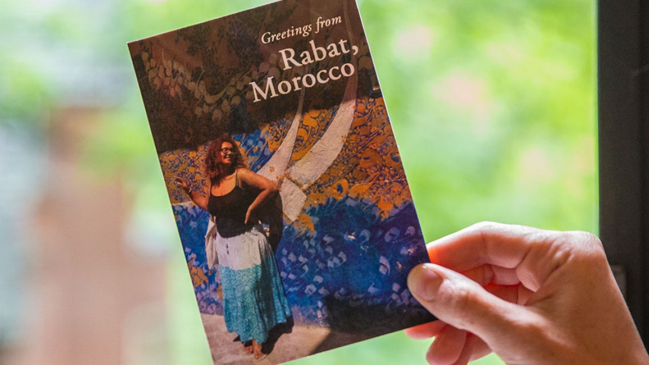 A postcard of Malak AlSayyad ’19, who is in Morocco participating in a Global Citizenship Internship