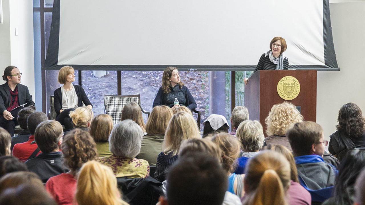 Eni Mustafaraj gives a talk