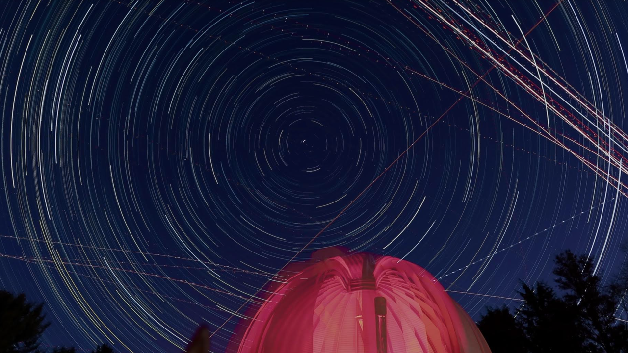 Timelapse photo of Whitin Observatory.