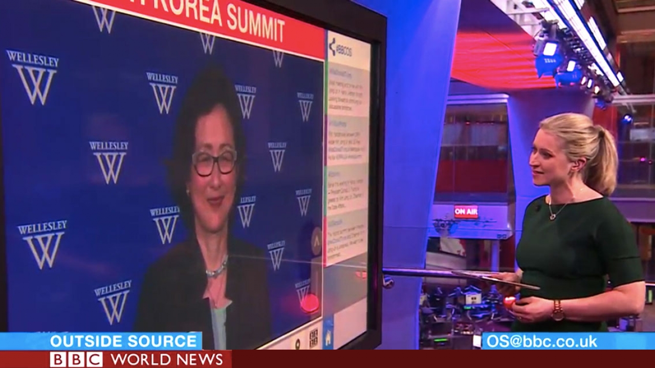 Kathy Moon appears on a TV screen.